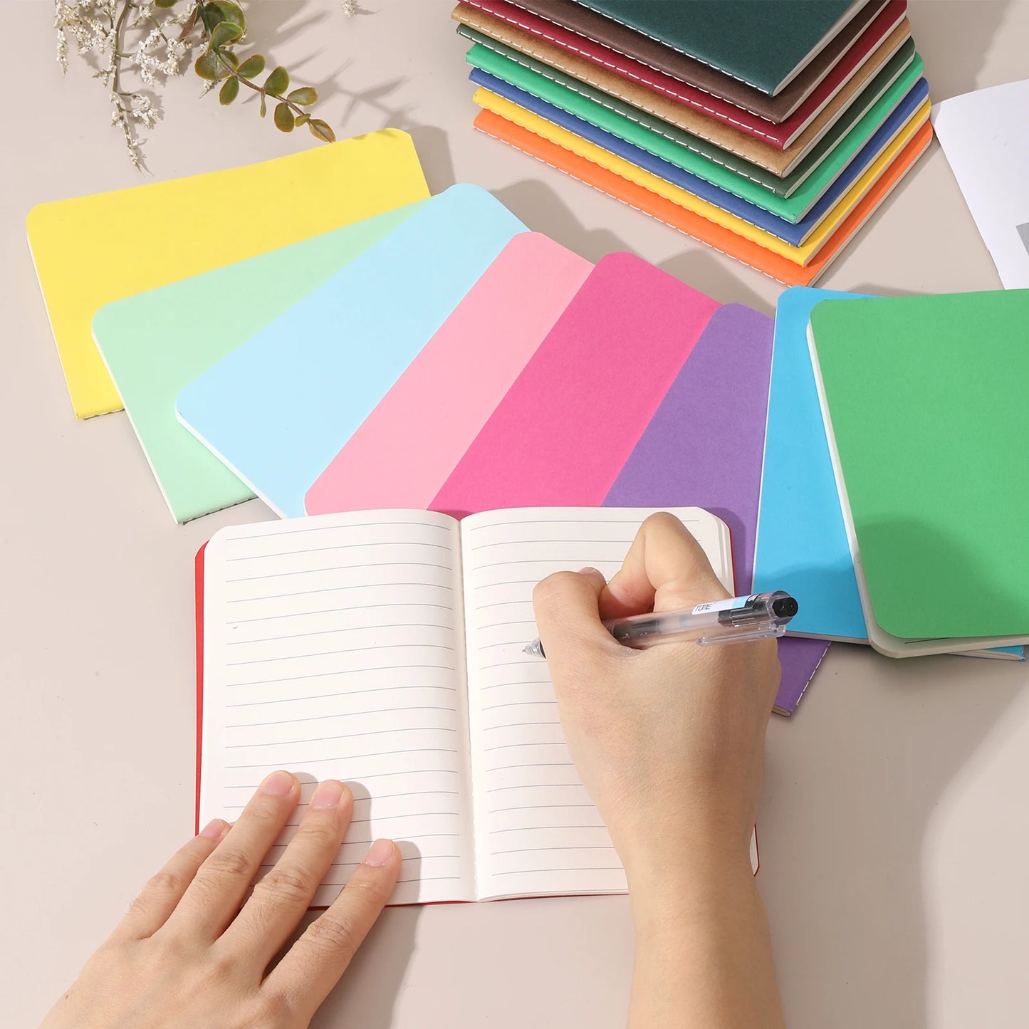 4/6Pcs A6 Mini Pocket Notebook Kraft Paper Lined Journal Memo Pad 30 Sheets/60 Pages Portable Notebook Notepad Office Supplies