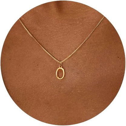 Initial Letter Necklace – Gold-Tone Stainless Steel A–Z Pendant