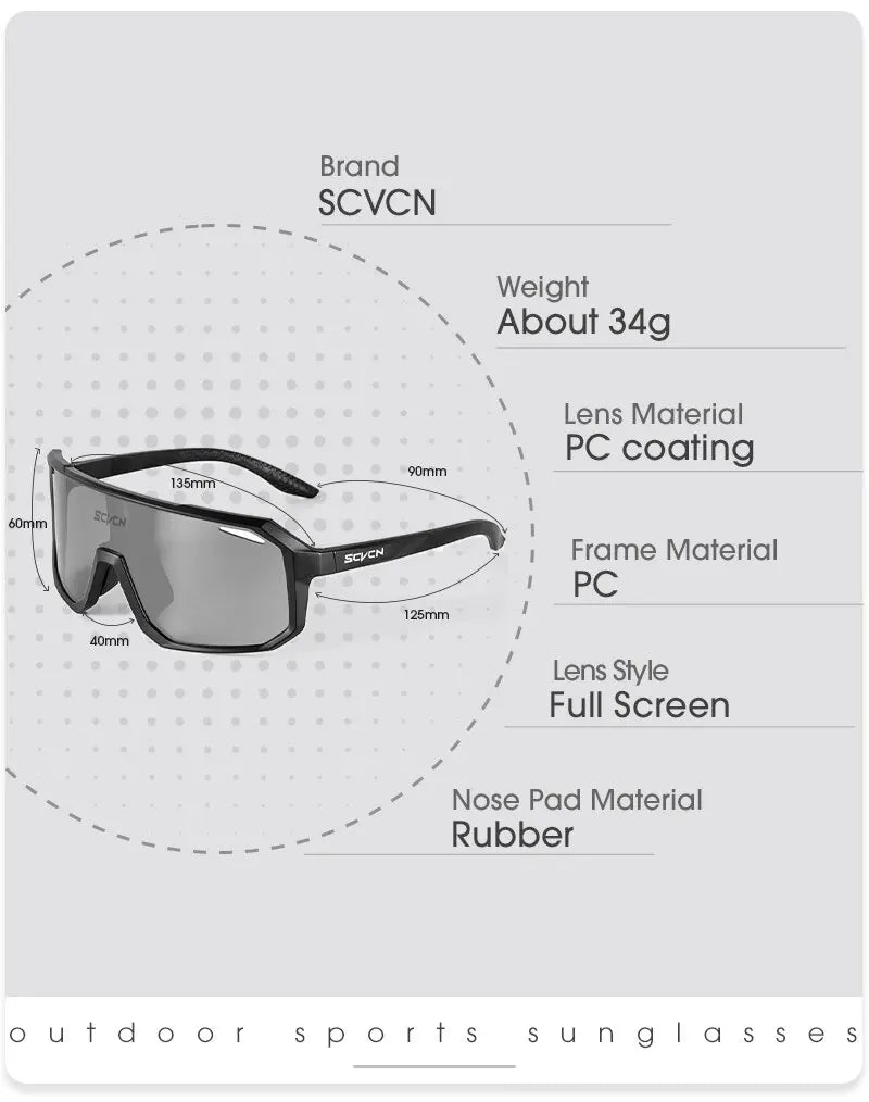Photochromic Cycling Glasses – UV400 Sports Sunglasses for Men & Women | Bike, Hiking & Outdoor
