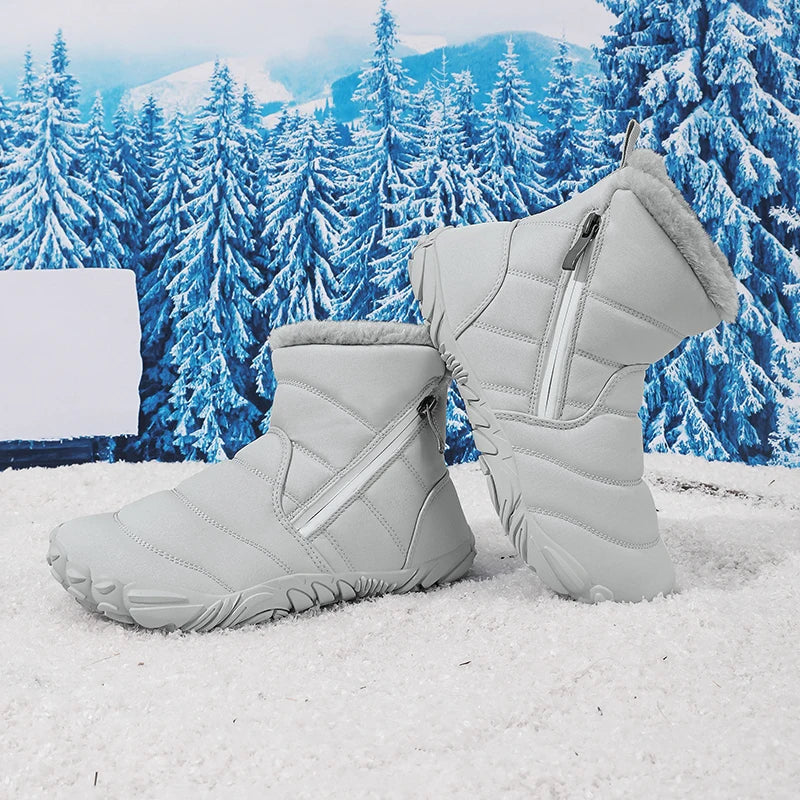 2026 Kids Wide Toe Barefoot Snow Boots Boys Girls Winter Shoes Outdoor Waterproof Sneakers Girls Boys Non-Slip Warm Snow Boots