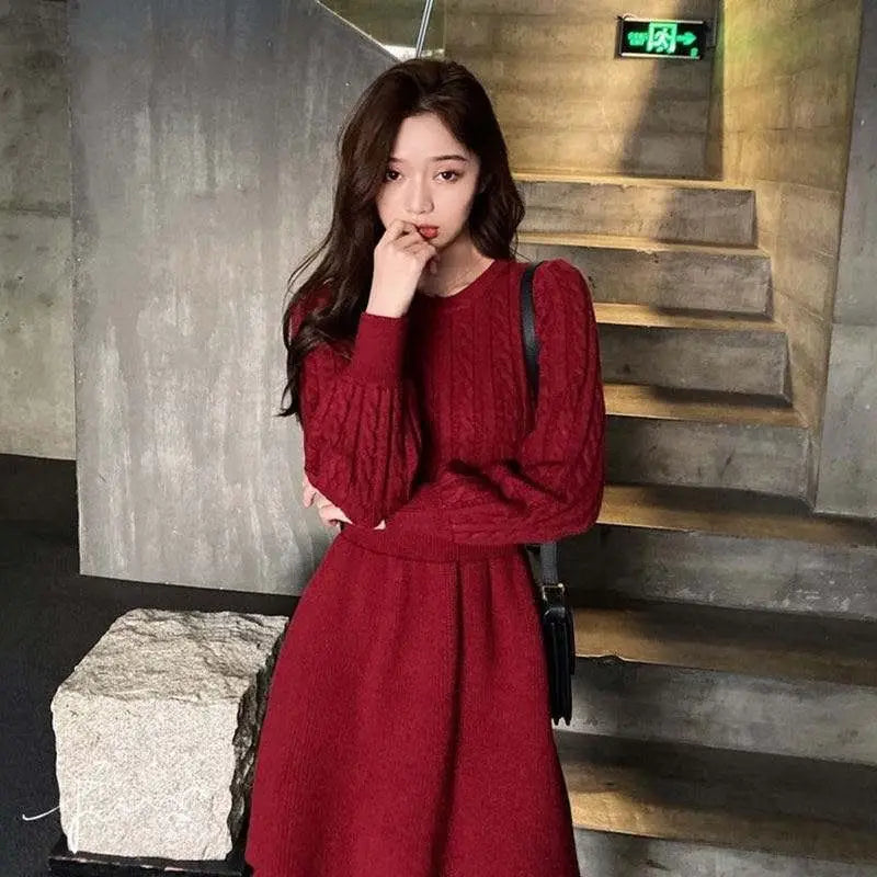 Women's Embroidered Long-Sleeve A-Line Mini Dress