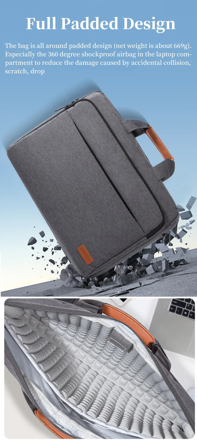 Men's 15.6" Laptop Messenger Bag - Business Briefcase for MacBook, Dell & Lenovo