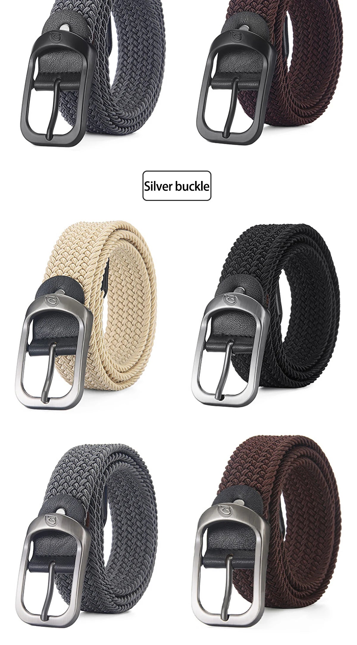 Woven Stretch Belt – Braided Elastic Belt for Men & Women