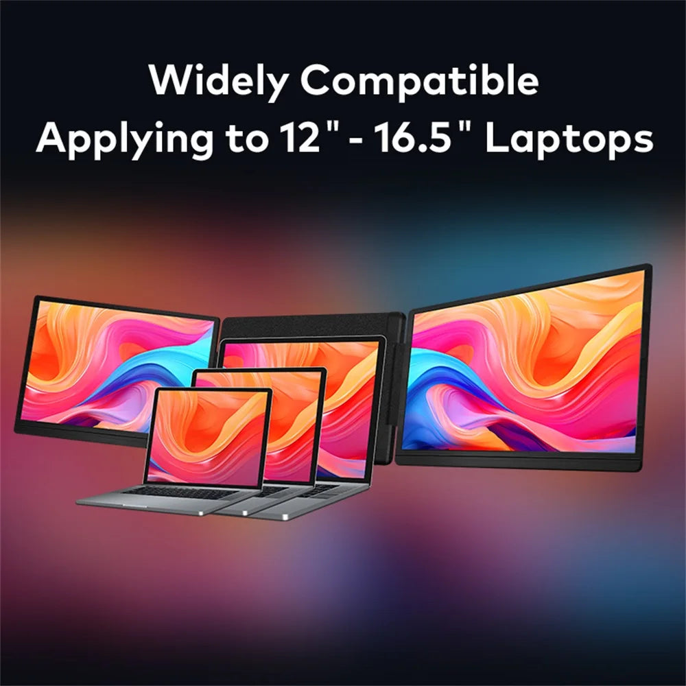 Rospider 15.6" Dual Screen Extender – FHD IPS Triple Expandable Laptop Monitor for Productivity