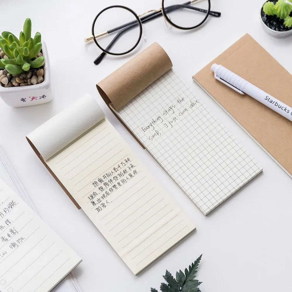 Pocket Kraft Paper Memo Pad Notepad Stationery Scrapbooking Memo Notes To Do List Tear Checklist Note Pad Blank White Labels