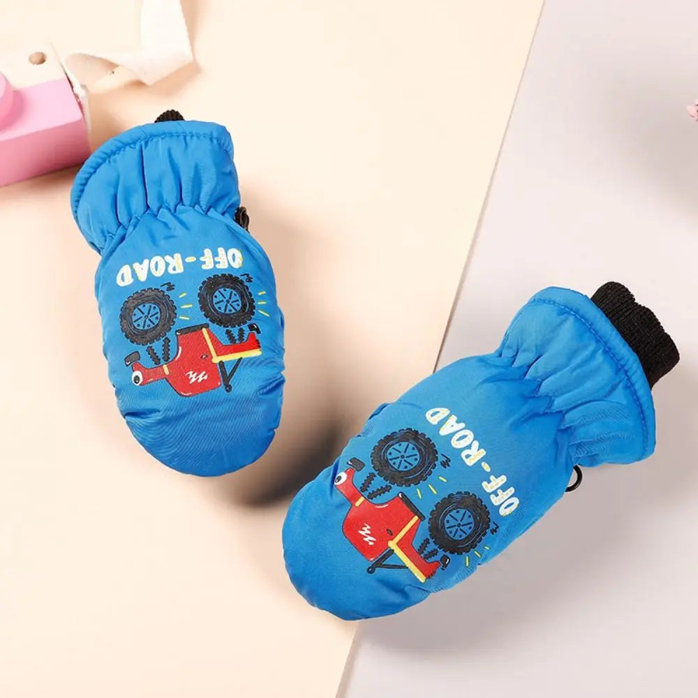 Kids' Snowman Snow Mittens with Anti-Loss Buckle (Ages 2–5)