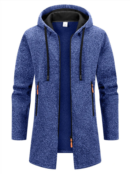 Kapuzenjacke für Herren mit Reißverschluss für den lässigen Lagenlook