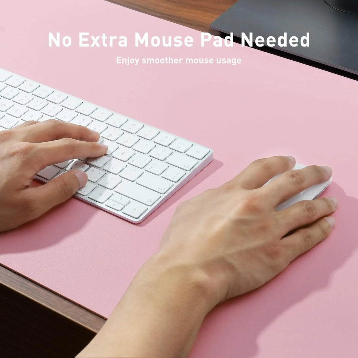 Leather Desk Pad Protector Pink Polka Dots Strawberry Y2K Bow Mouse Pad Office Desk Mat Waterproof Non-Slip PU Desk Blotter Pad