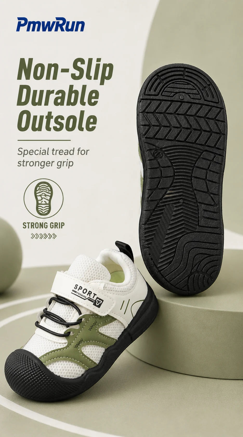 Toddler PU Leather Sneakers with Hook-and-Loop Closure