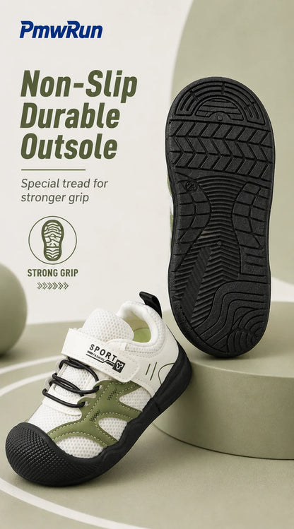 PU-Leder-Sneaker für Kleinkinder mit Klettverschluss
