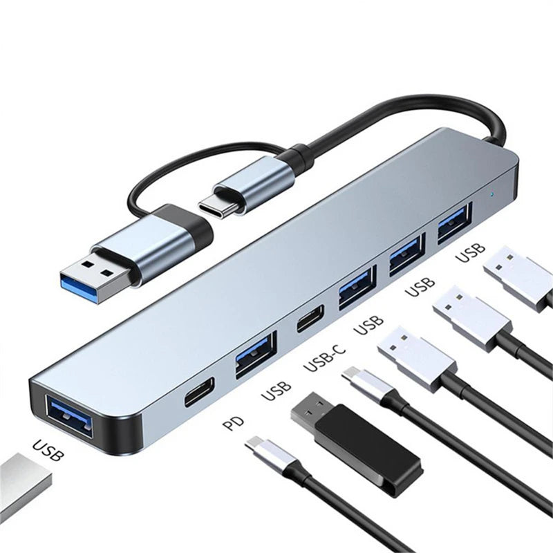 HUB USB C 3.0 Type C Splitter Multi 4K HDMI Monitor RJ45 Ethernet PD Power Adapter Docking Station  Laptop Splitter For Macbook