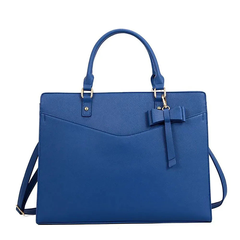 Women's PU Leather Laptop Tote 15.6" - Lightweight Work Briefcase Handbag