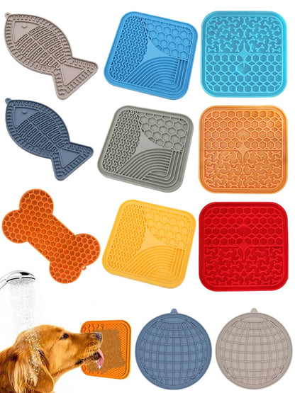 Lick Mat for Cats & Small Dogs – Suction-Cup Slow Feeder