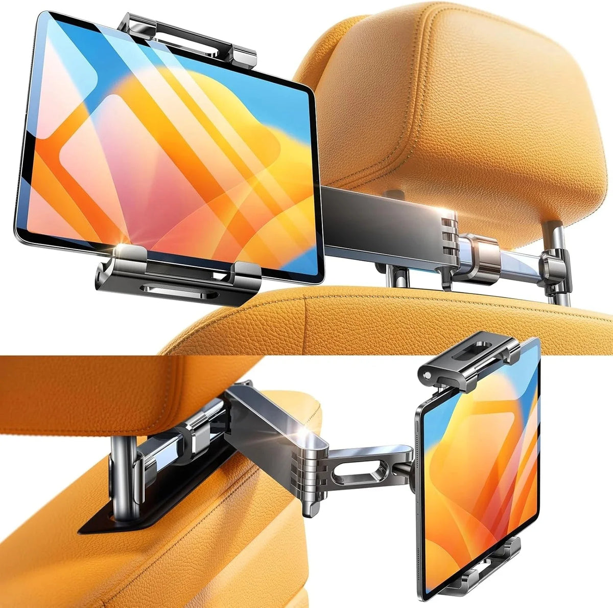 Adjustable Car Headrest Phone & Tablet Holder