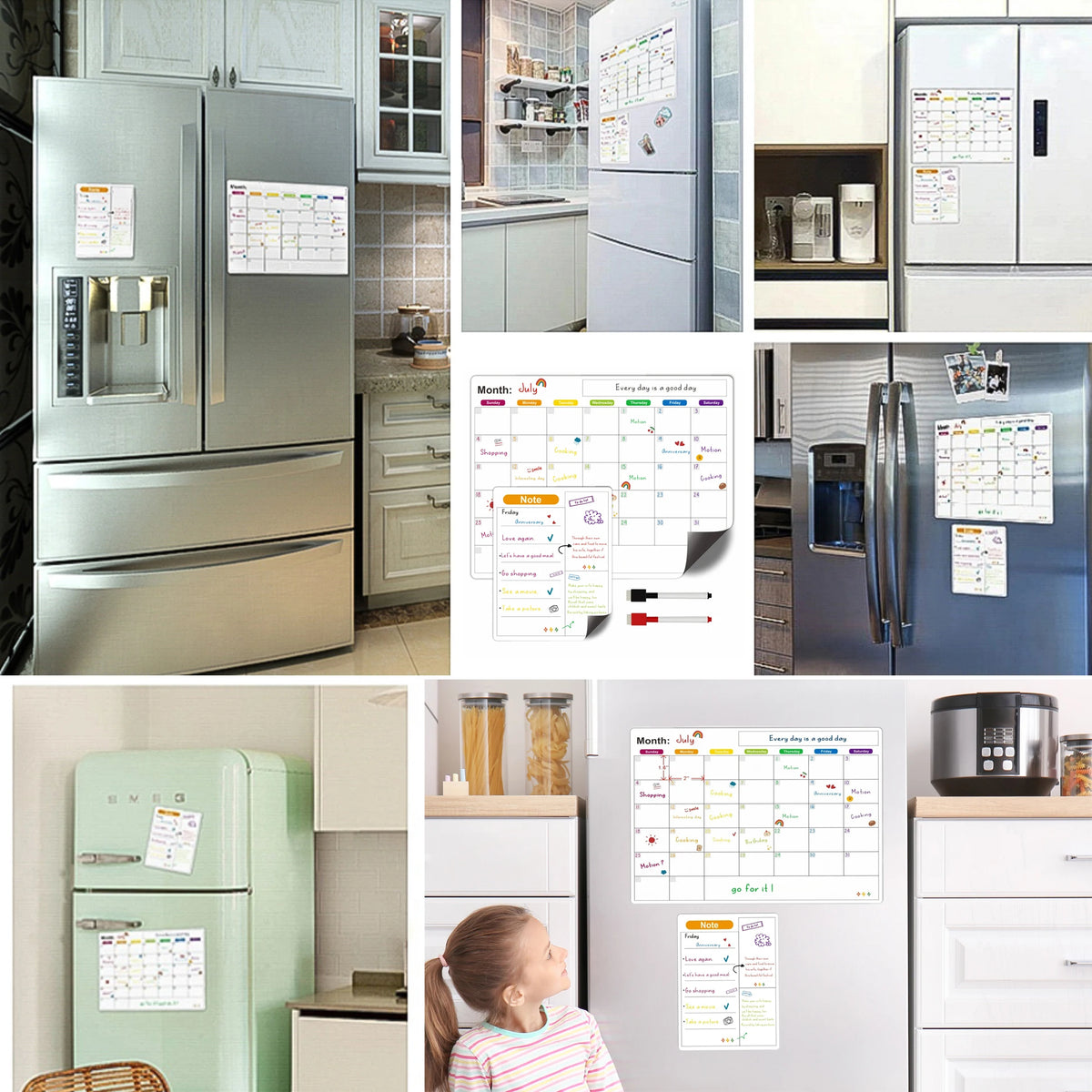 Magnetic Fridge Calendar – Dry-Erase Monthly & Weekly Planner