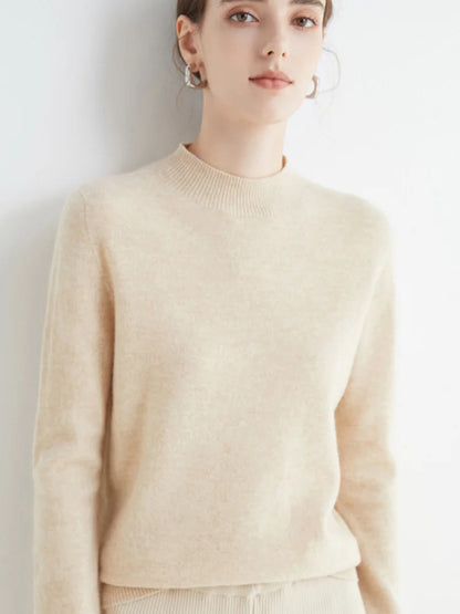 Women's Mock Neck Knit Sweater – Soft Basic Pullover