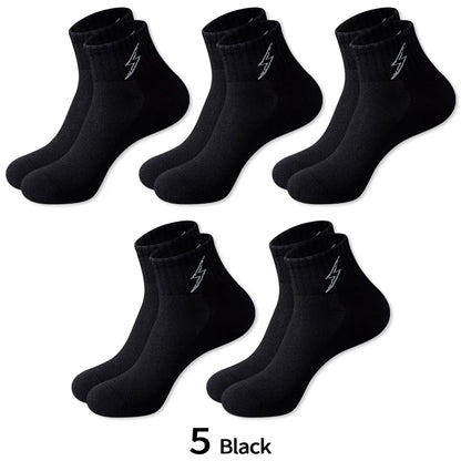 Men's Quarter Socks – 5 Pairs, Cotton-Blend Athletic Socks