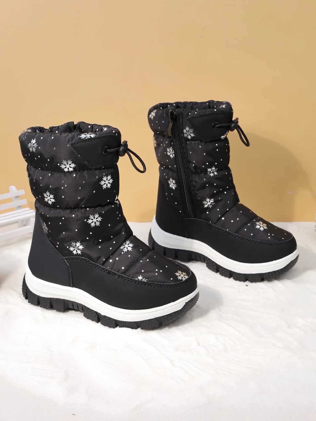 Kids' Plush-Lined Side-Zip Winter Ankle Boots