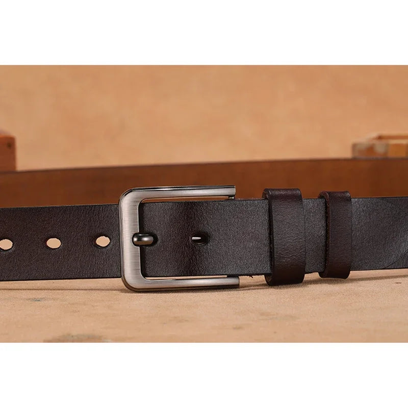 Men's Big & Tall Leather Belt – Pin Buckle, 105–170 cm