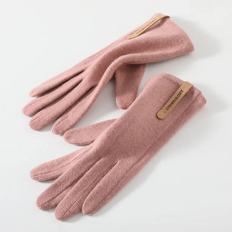 Women's Cashmere-Style Touchscreen Gloves with Bow
