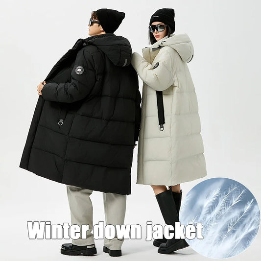 Women's Long Hooded Goose-Down Winter Coat