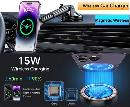 15W Magnetisches kabelloses Auto-Ladegerät & Dashboard-Halterung