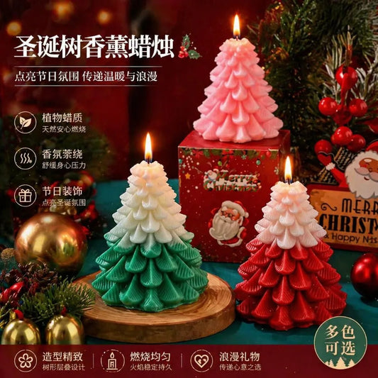 2026 Scented candle Christmas Tree Aromatic Candle with Hand Gift Ins Creative Home Decoration Set Shooting Props Holiday Gift