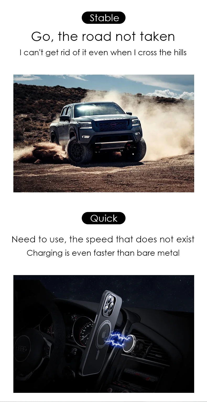 Magnetic iPhone Case with 360° Rotating Ring Stand