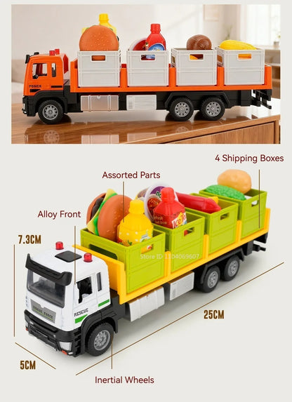1:32 Die-Cast Produce Transport Truck – Fruit & Veggie Container Toy