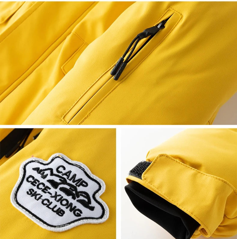 Children's Ski Suit Girls Boys Outdoor Thickened Waterproof Windproof Warm Teenager Ski Pants Equipment 100-165cm