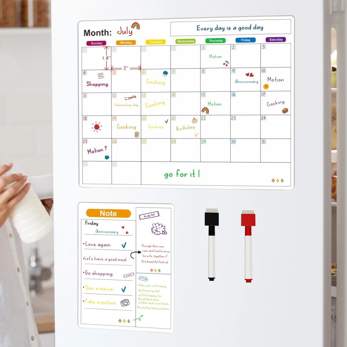 Magnetic Fridge Calendar – Dry-Erase Monthly & Weekly Planner