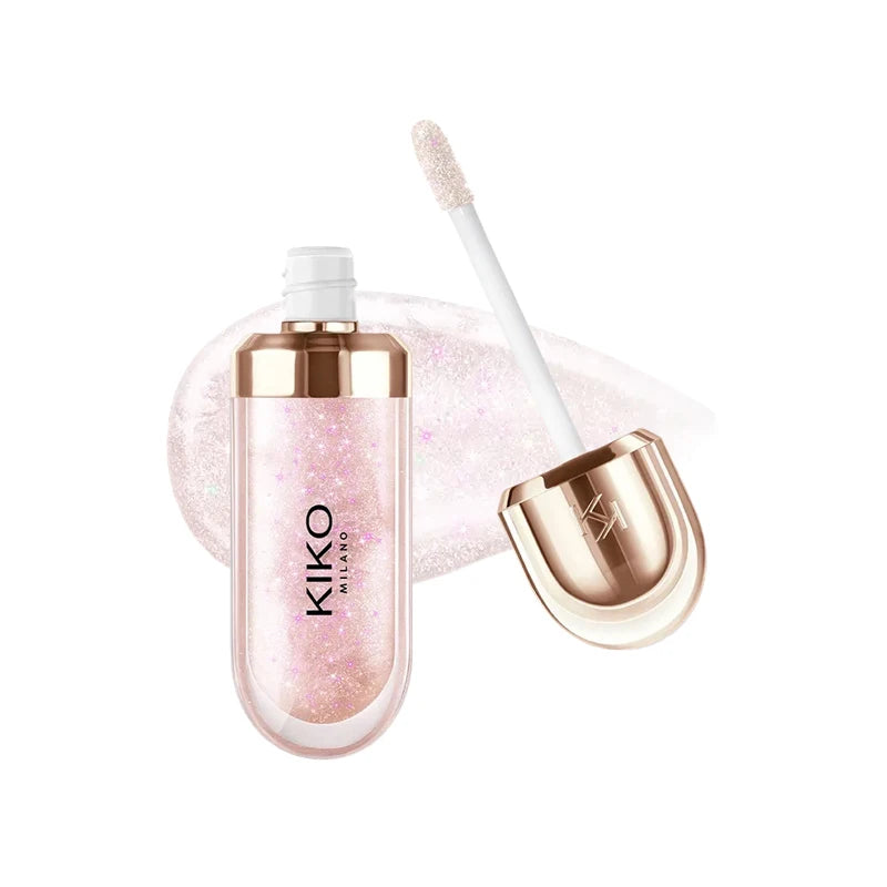 Original Kiko 3D Mirror Lip Glaze Waterproof Non Fading and Non Stick Cup Gentle Bean Paste Color Fine Shiny Point Charm Red