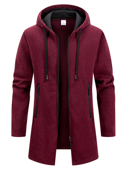 Kapuzenjacke für Herren mit Reißverschluss für den lässigen Lagenlook