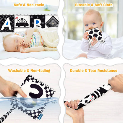 Baby Soft Cloth Book – Crinkle Sensory Book for 0–12 Months