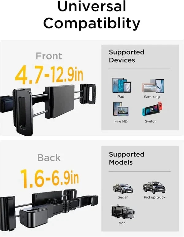 360° Rotating Car Headrest Tablet Mount