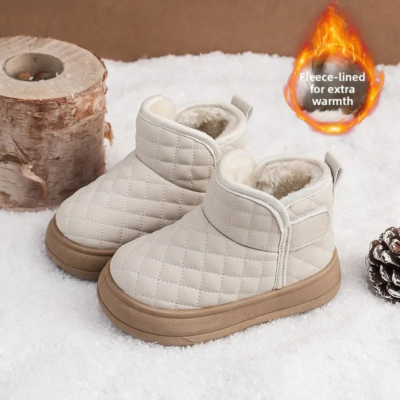 2026 Winter Plush Boots For Children Soft Warm Velvet Snow Boots For Kids Anti-slippery Waterproof Boy's Girl's Winter Boots