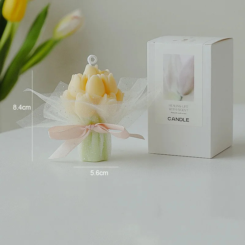 Handmade Tulip Bouquet Candle Scented Candle Aromatherapy Soy Wax Candle Wedding Birthday Candles Party Home Decoration
