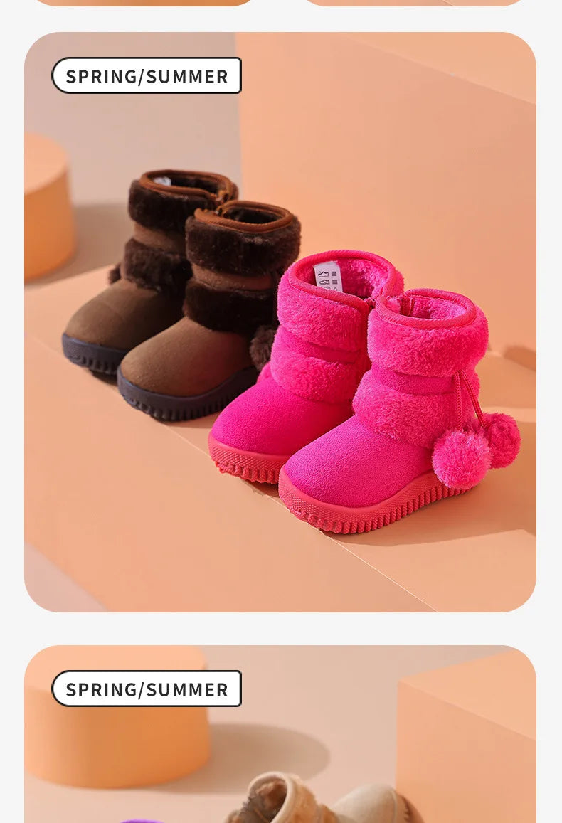 2026 New Girls Snow Boots Winter Comfortable Thick Warm Kids Boots  Thick Children Autumn Cute Boys Boots Princess Shoes