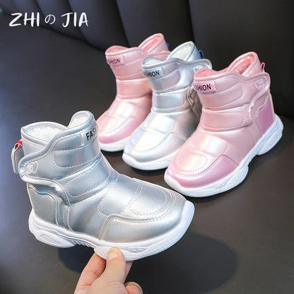 Kids' Plush-Lined Winter Sports Snow Boots