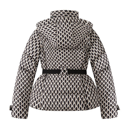 Gesteppte Damenjacke mit Kapuze, Reißverschluss und Taschen