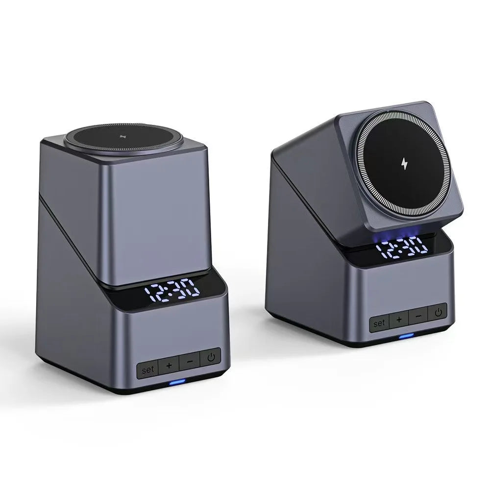 4-in-1 Magnetic Charging Station with Digital Clock