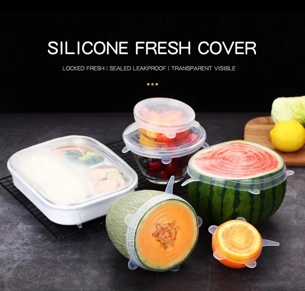 Silicone Stretch Lids – 6-Piece Reusable Food & Bowl Covers