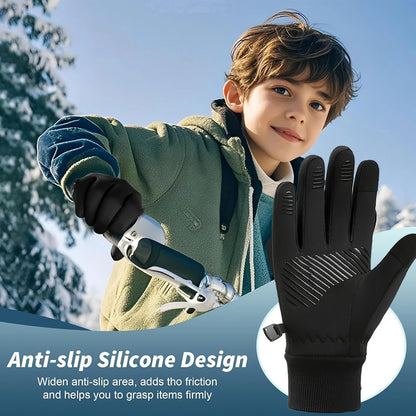 Guanti sportivi termici con touchscreen per bambini – Antiscivolo (6–16 anni)