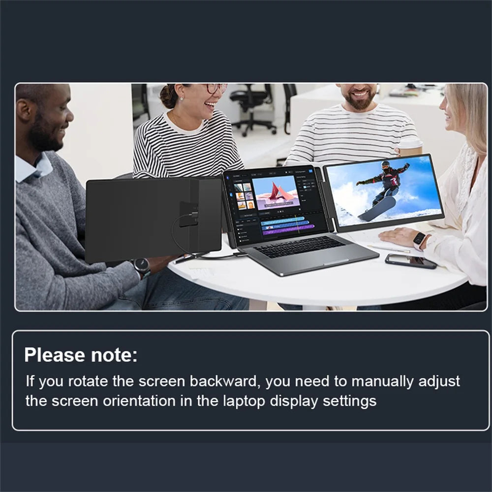 Rospider 15.6" Dual Screen Extender – FHD IPS Triple Expandable Laptop Monitor for Productivity