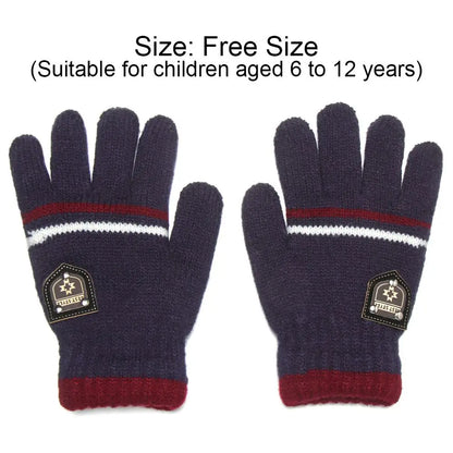 Guantes de punto de invierno para niños – Guantes gruesos de cinco dedos (5–10 años)