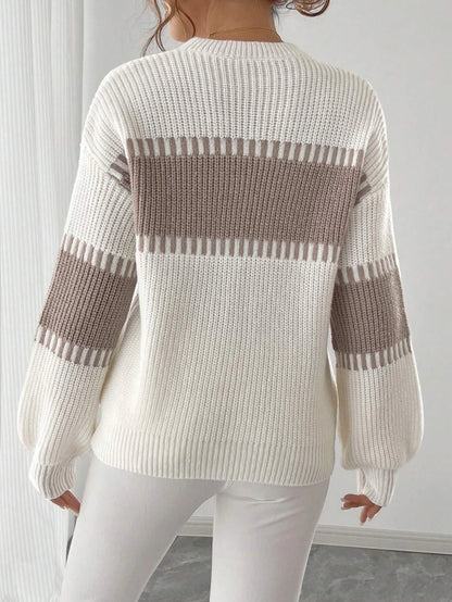 New Autumn and Winter Niche Knit Cardigan for Women, Designed in a Lazy Style, Khaki Straight-Cut Round-Neck Pullover, Casual and Elegant Autumn/Winter Top, Basic Versatile Style for Urban Commuting, Stylish and Fashionable C