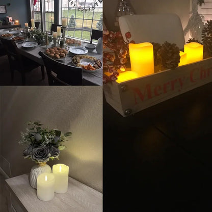 Flammenlose LED-Stumpenkerzen mit Batterien | 8 Größen | Warmes Flackern | Hochzeits- & Partydeko