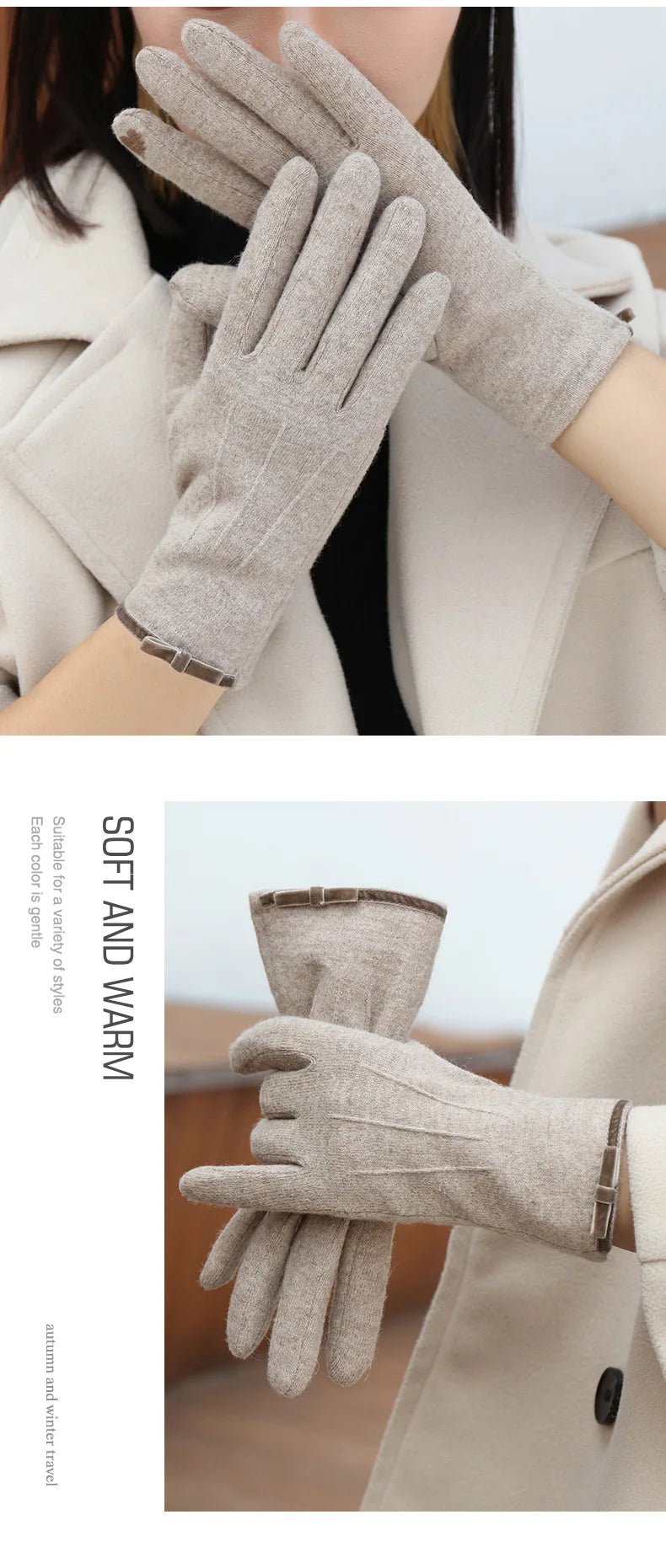 Women's Elegant Soft Touchscreen Winter Gloves