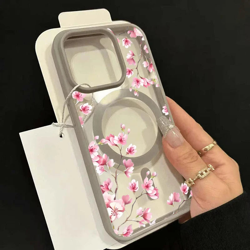 Pink Cherry Floral iPhone Case