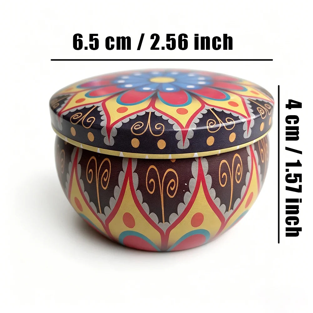 Exquisite Scented Candles in a Tin Box, Containing 4 Flavors Including Honeysuckle, Lavender, Lemongrass, and Freesia, Essential Oil-Infused, with Long-Lasting Fragrance, Suitable for Home, Office, Yoga, and Meditation